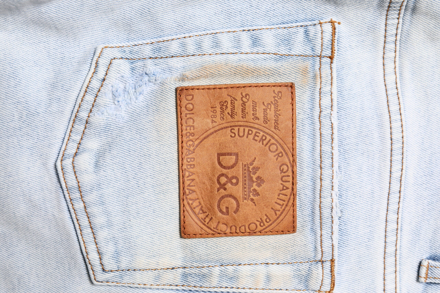 Dolce &amp; Gabbana Lyseblå Fillete Skinny Denim Jeans