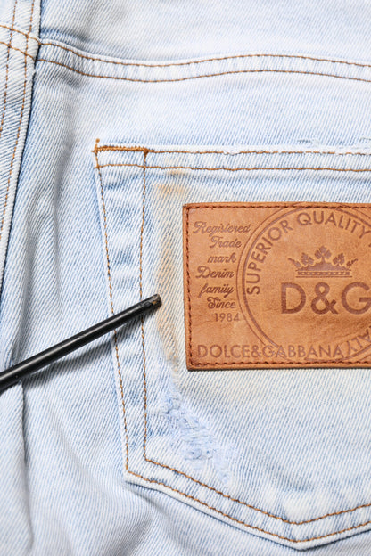 Dolce &amp; Gabbana Lyseblå Fillete Skinny Denim Jeans