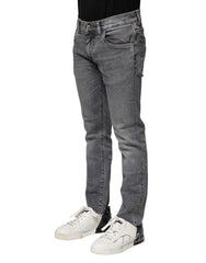 Dolce & Gabbana Gray Cotton Skinny Men Denim Jeans