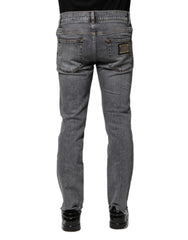 Dolce & Gabbana Gray Cotton Skinny Men Denim Jeans