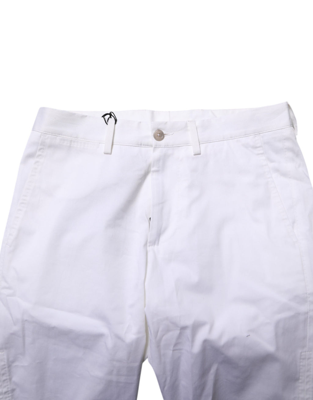 Vita bomullsstretchiga denimbermudashorts för män