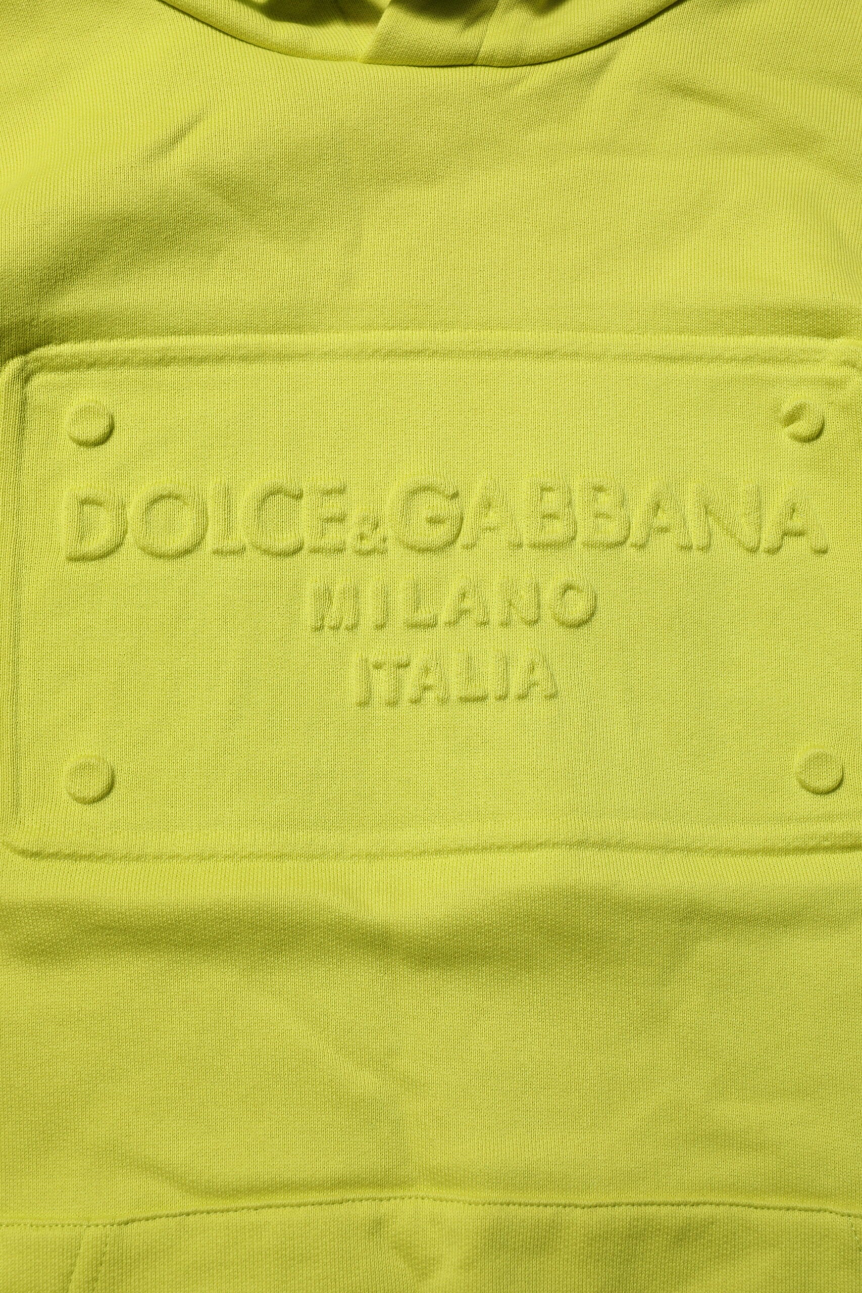 Dolce & Gabbana Green Cotton Hooded Logo Sweatshirt Sweater