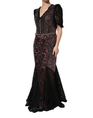 Dolce & Gabbana Multicolor Embellished Mermaid Gown Dress