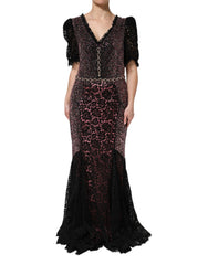 Dolce & Gabbana Multicolor Embellished Mermaid Gown Dress