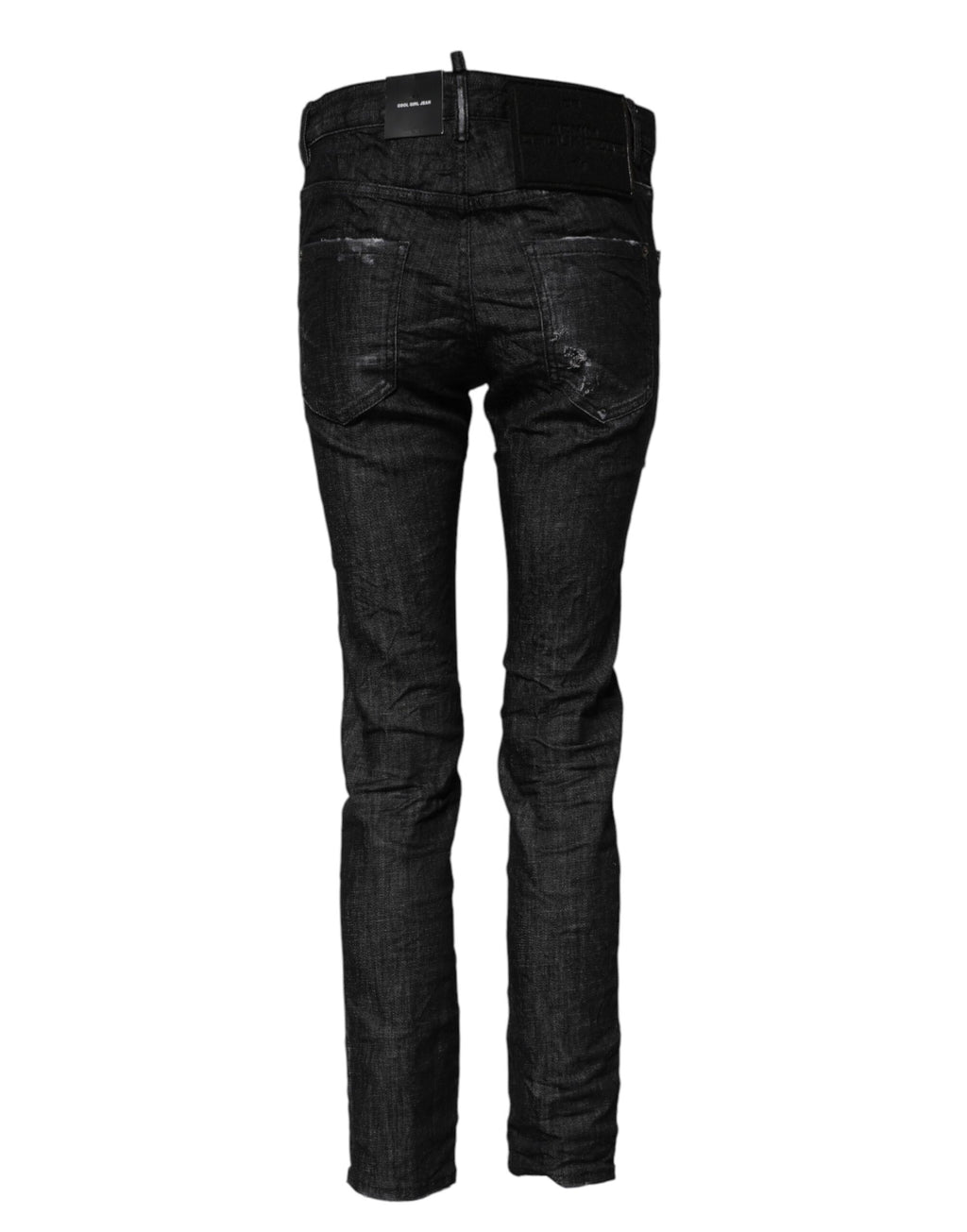 Svarta skinny jeans med medelhög midja i tvättad bomull