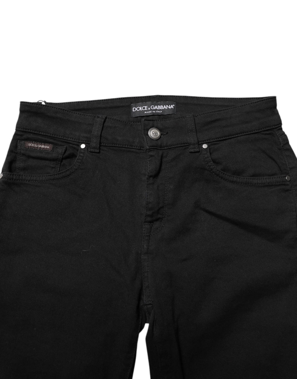Svarta skinny jeans med medelhög midja i bomull
