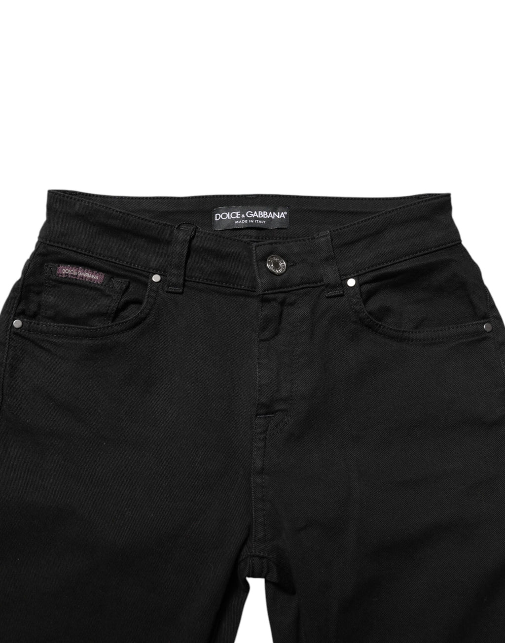 Svarta skinny bomullsjeans med medelhög midja