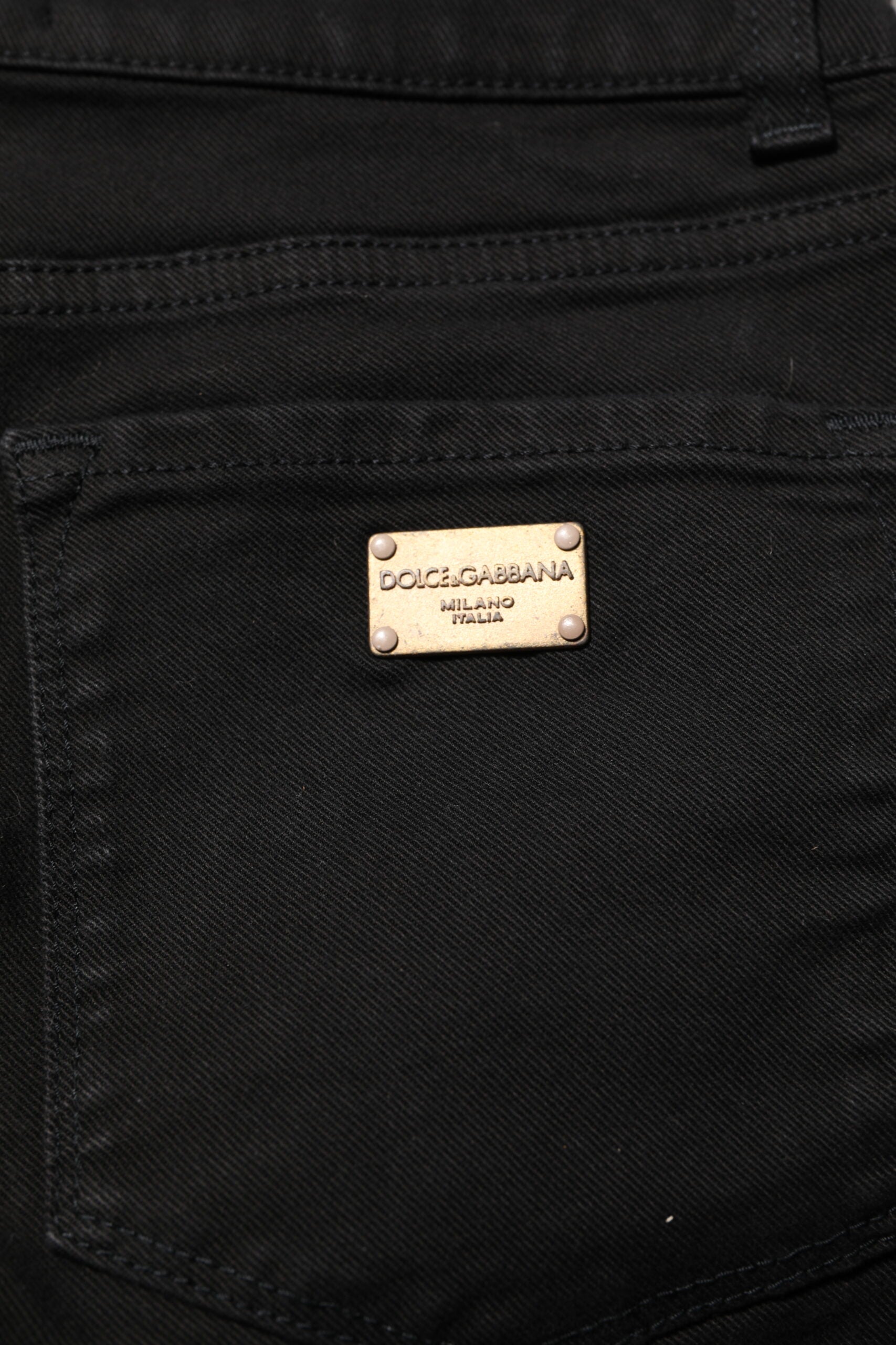 Svarta skinny bomullsjeans med medelhög midja