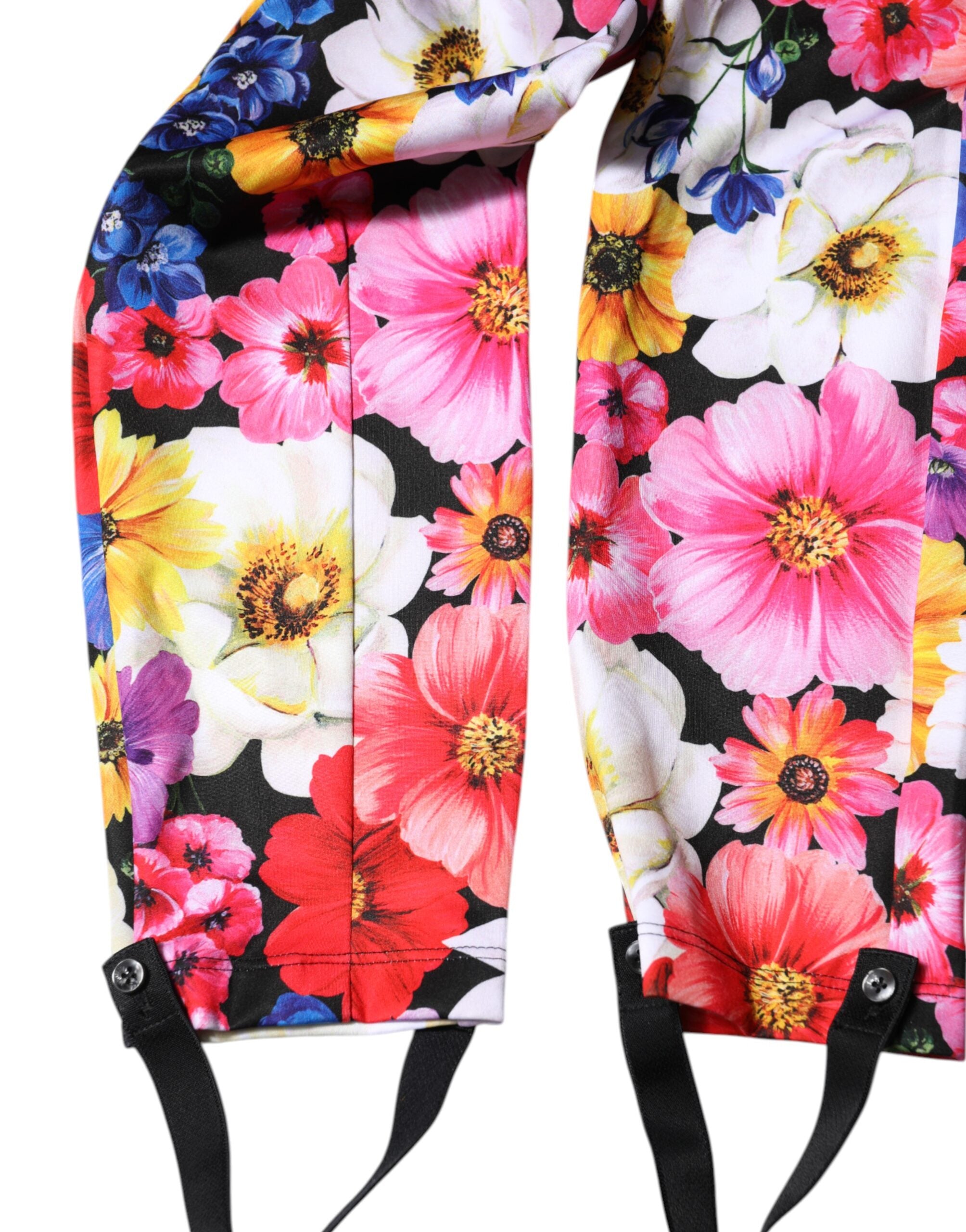 Flerfärgade blommiga leggings med hög midja