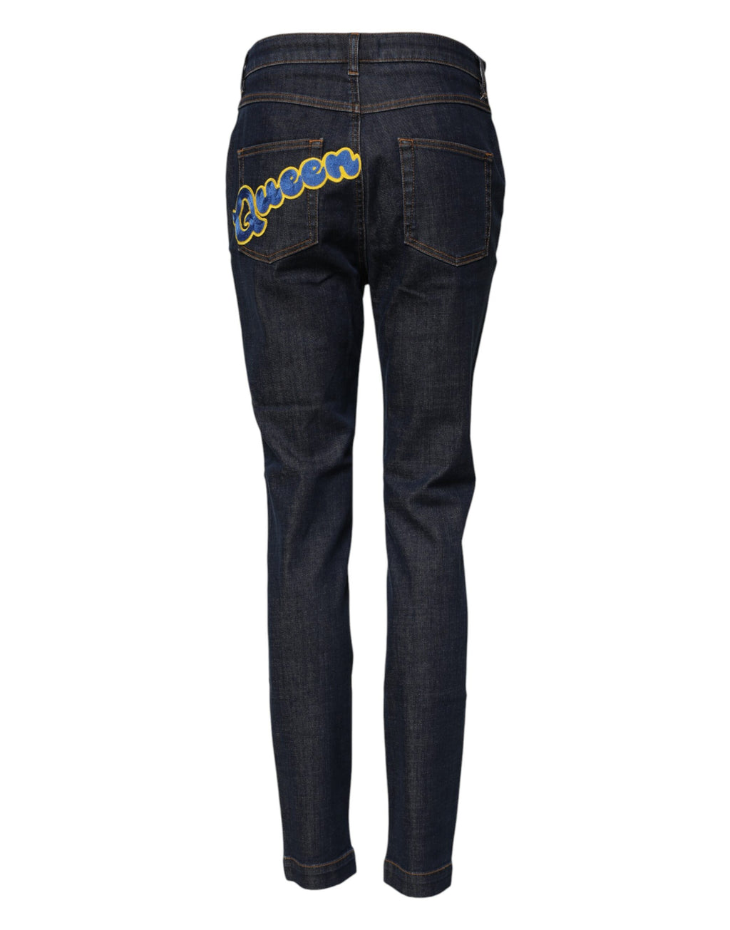 Blå Queen Patch AUDREY Jeans med medelhög midja