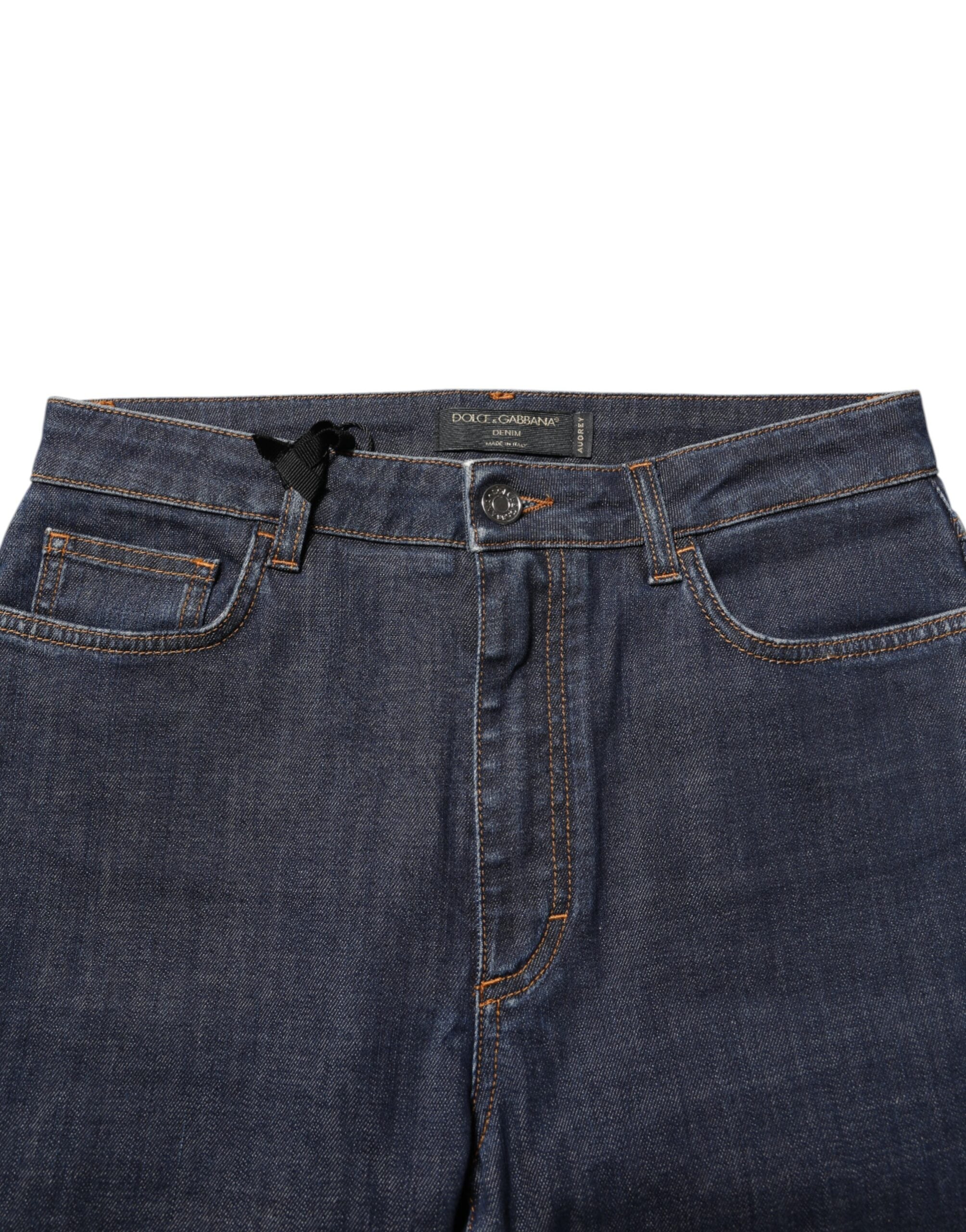 Blå Queen Patch AUDREY Jeans med medelhög midja