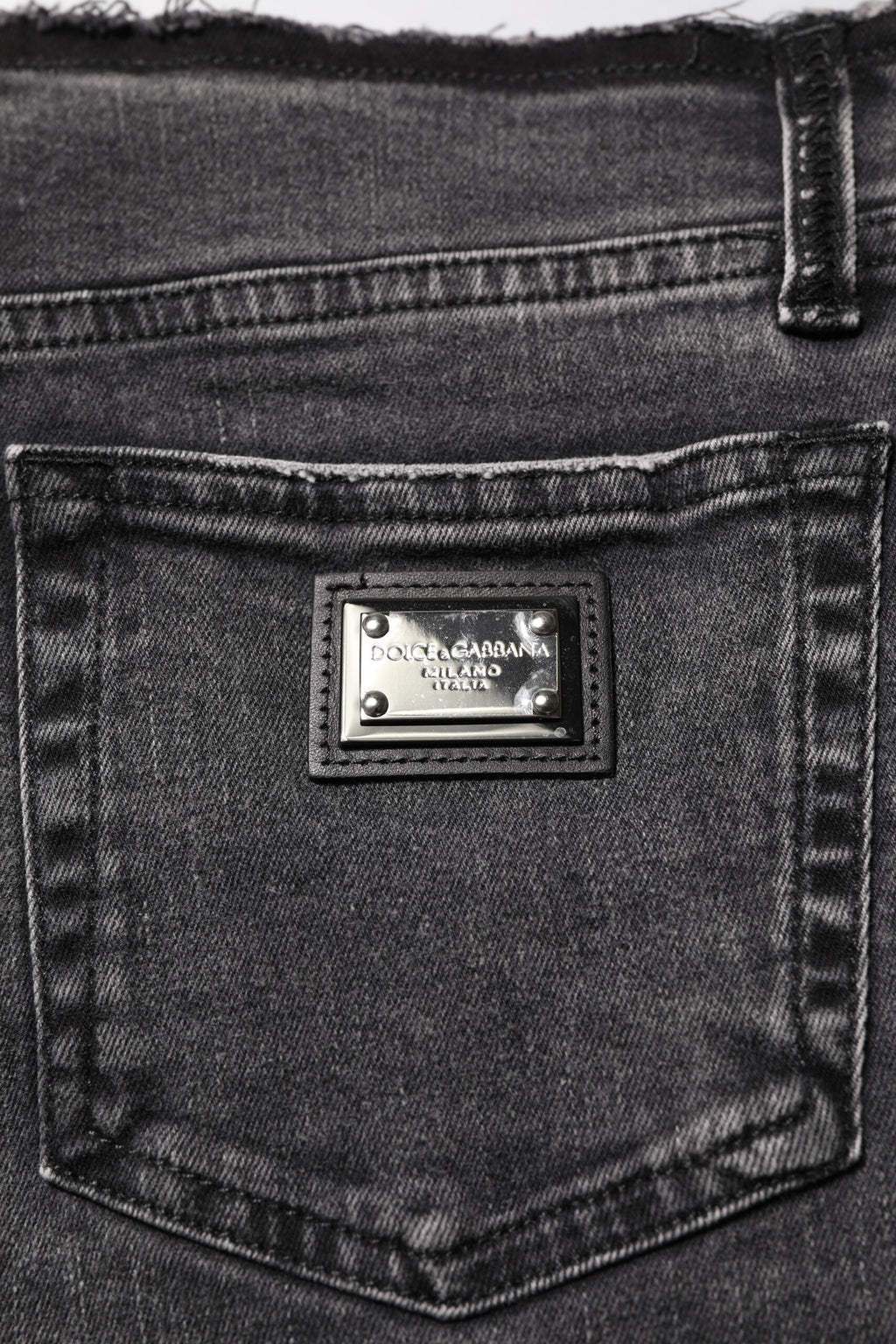 Grå skinny bomullsjeans med medelhög midja