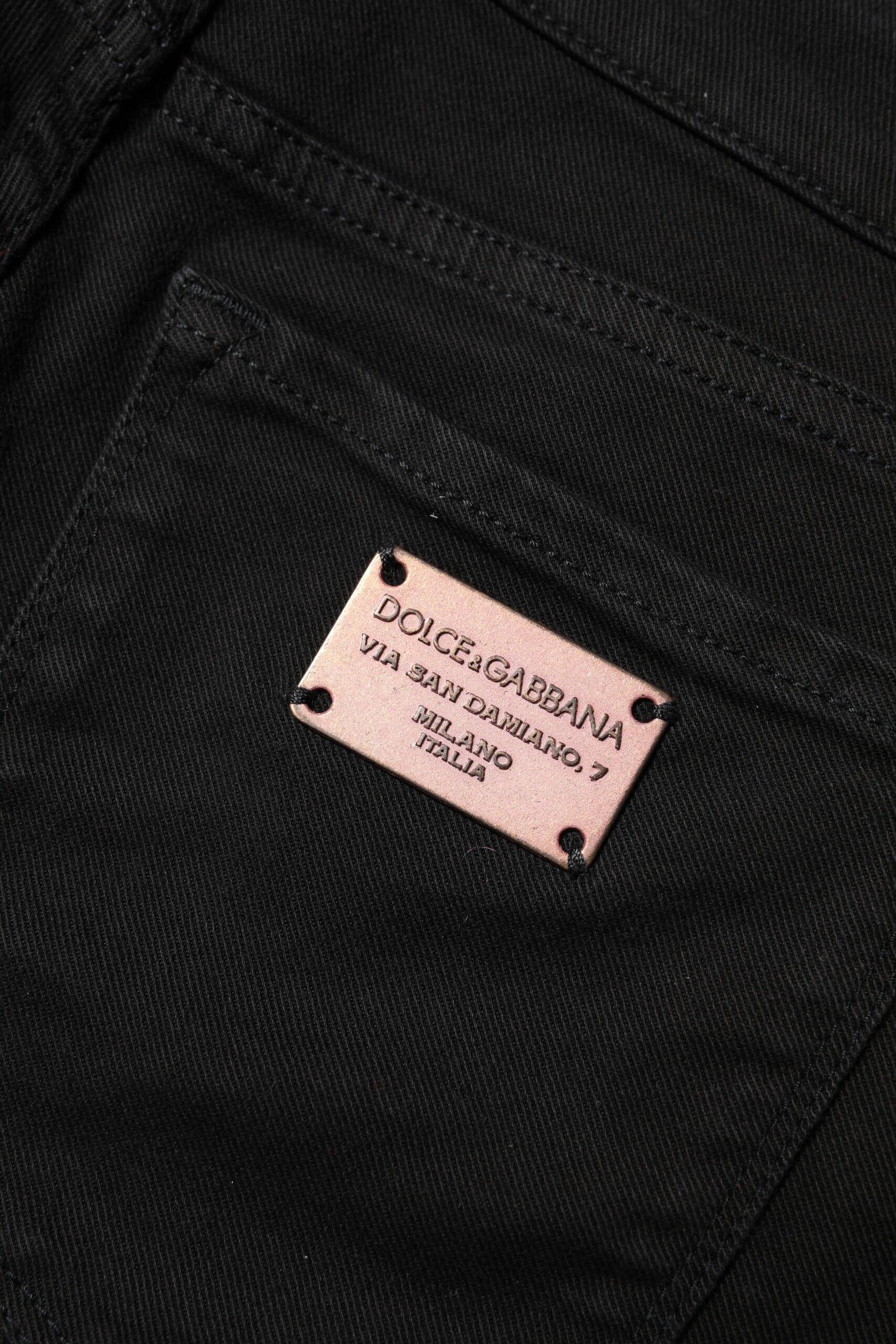 Svarta skinny jeans med medelhög midja i bomull