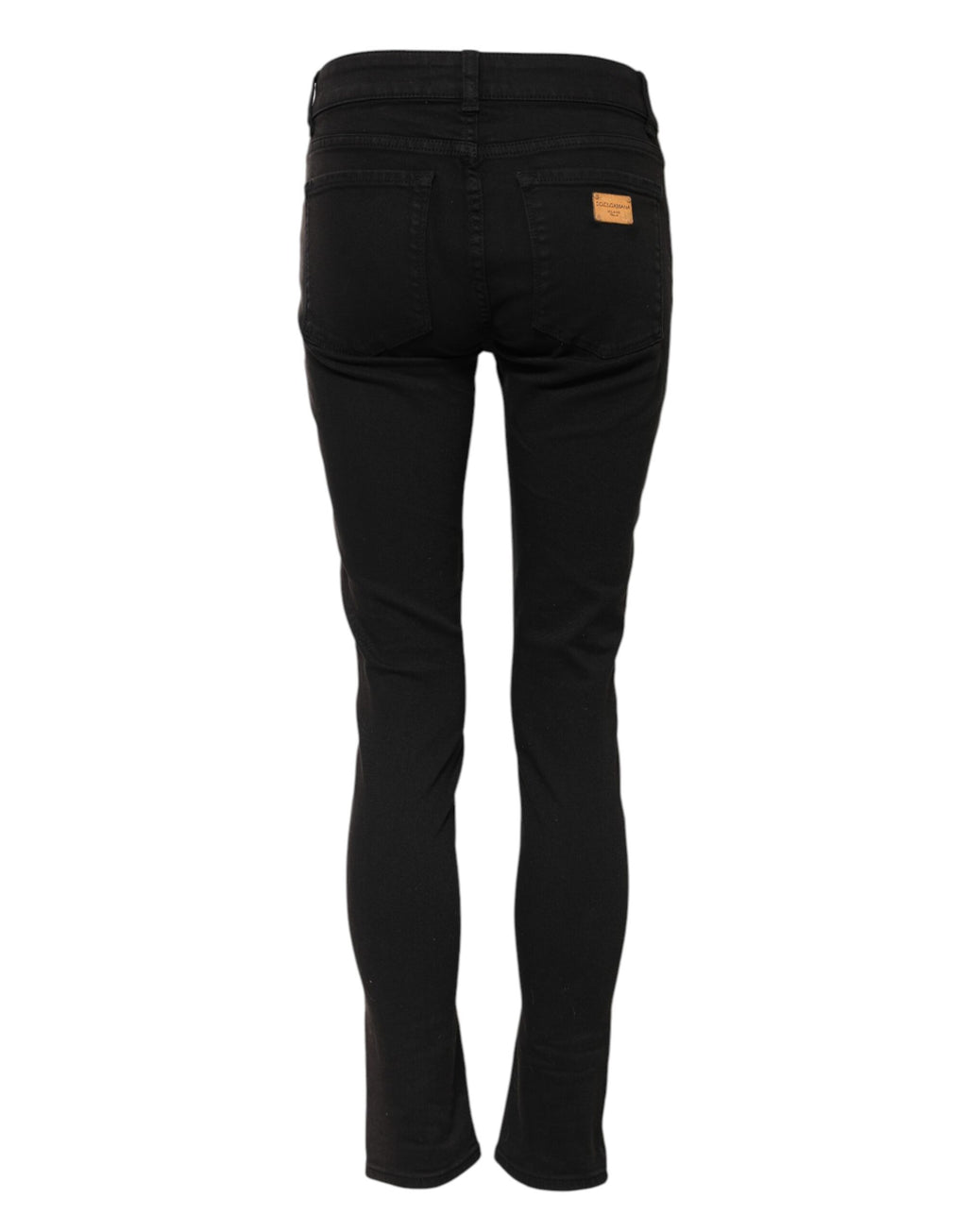 Svarta skinny jeans med medelhög midja i bomull