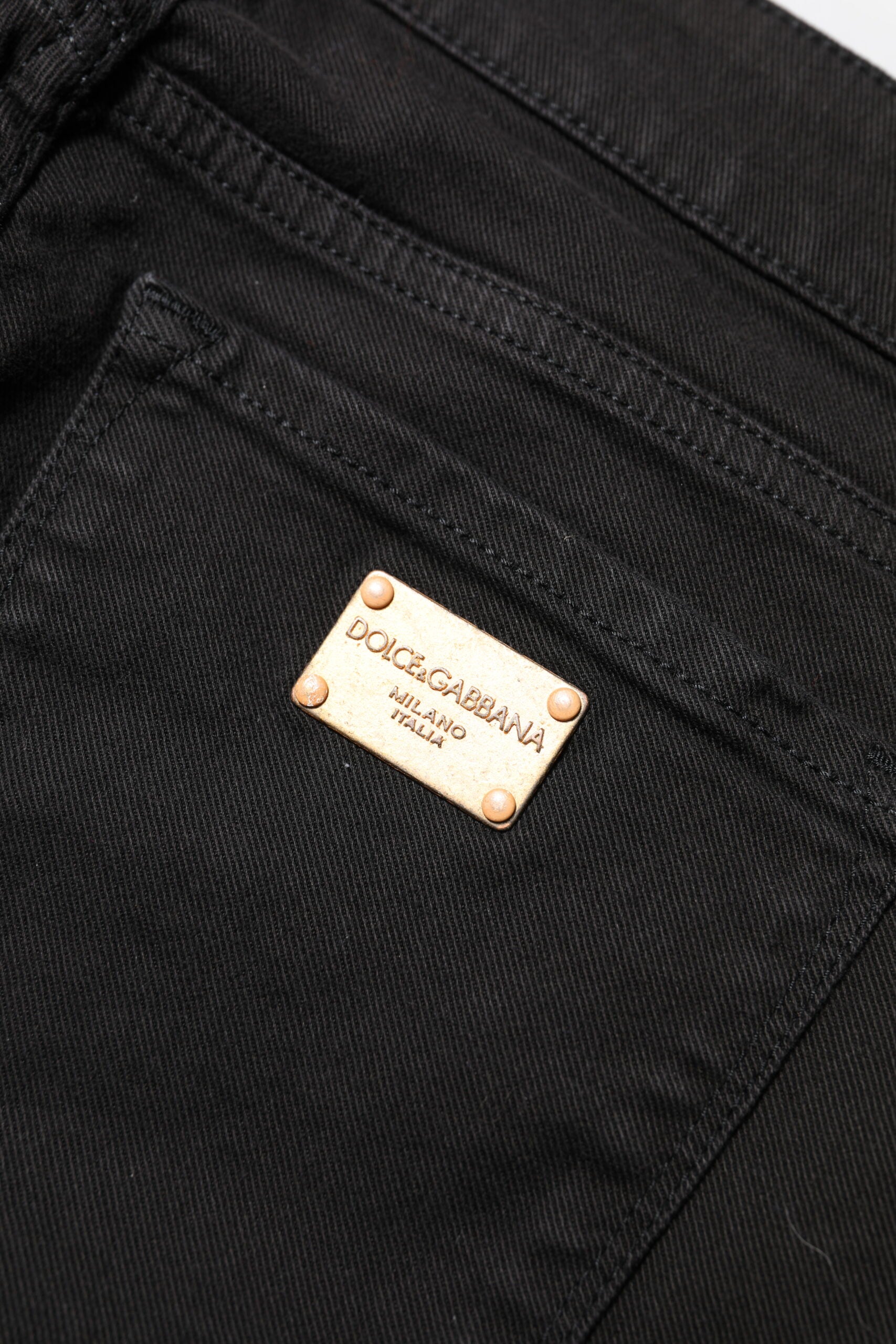 Svarta skinny jeans med medelhög midja i bomull