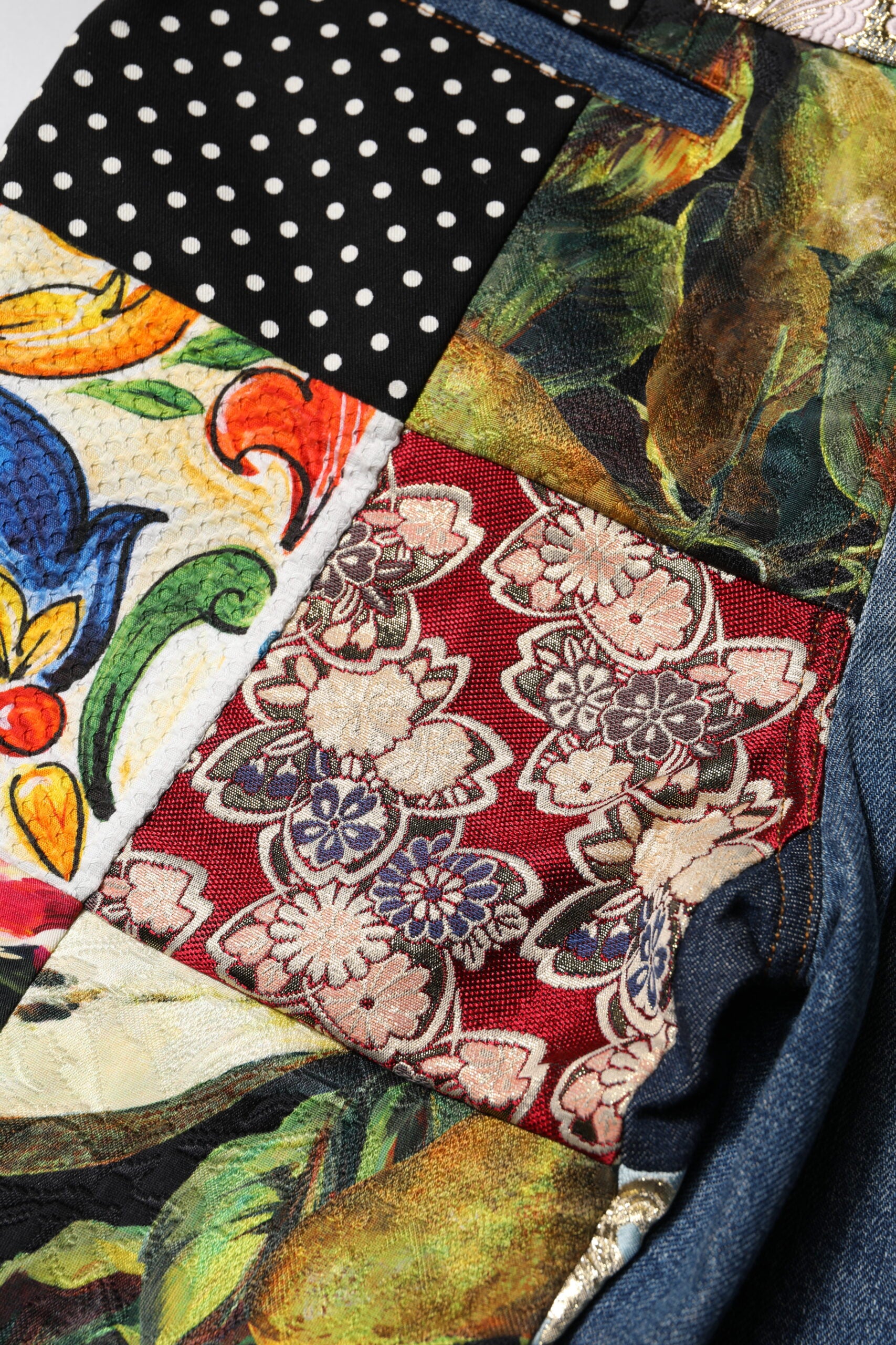Blå AMBER Patchwork-jeans med hög midja