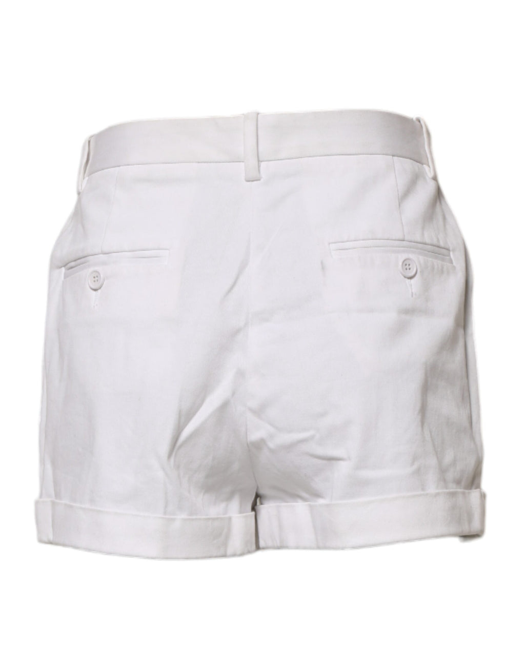 Hvite bomulls-bermudashorts for kvinner med medium midje