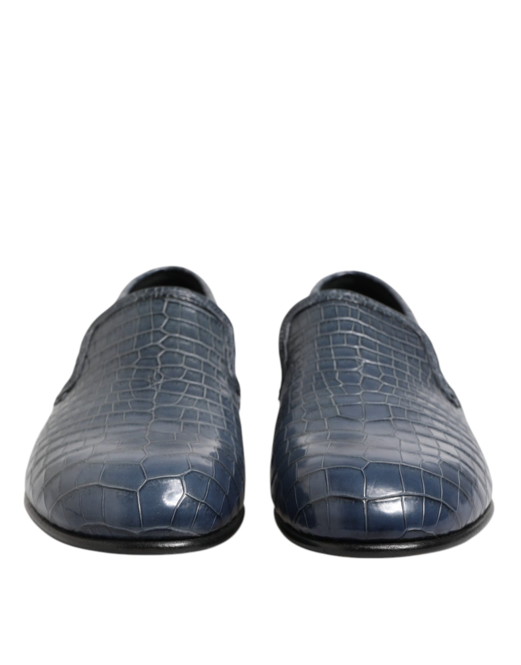 Blå exotiska läder slip-on loafers för män
