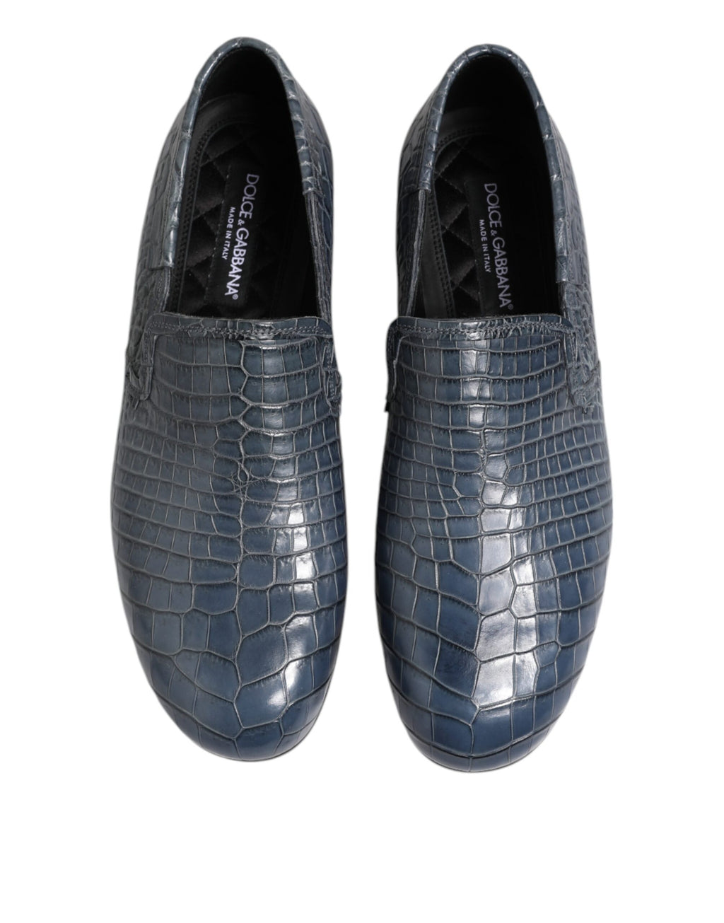 Blå exotiska läder slip-on loafers för män