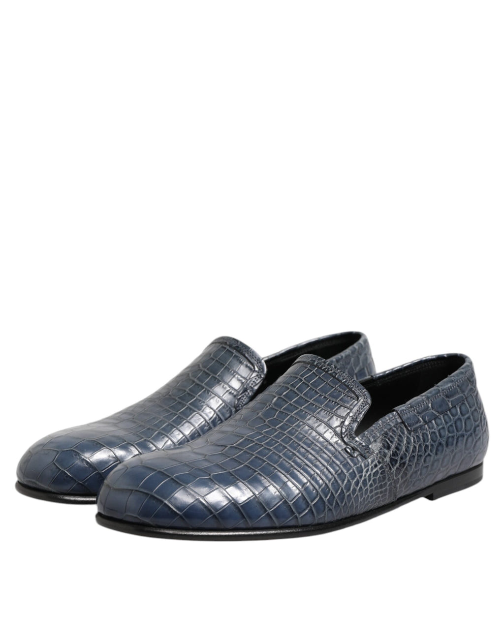 Blå exotiska läder slip-on loafers för män