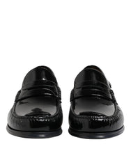 Dolce & Gabbana Black Leather Slip On Loafers Dress Shoes
