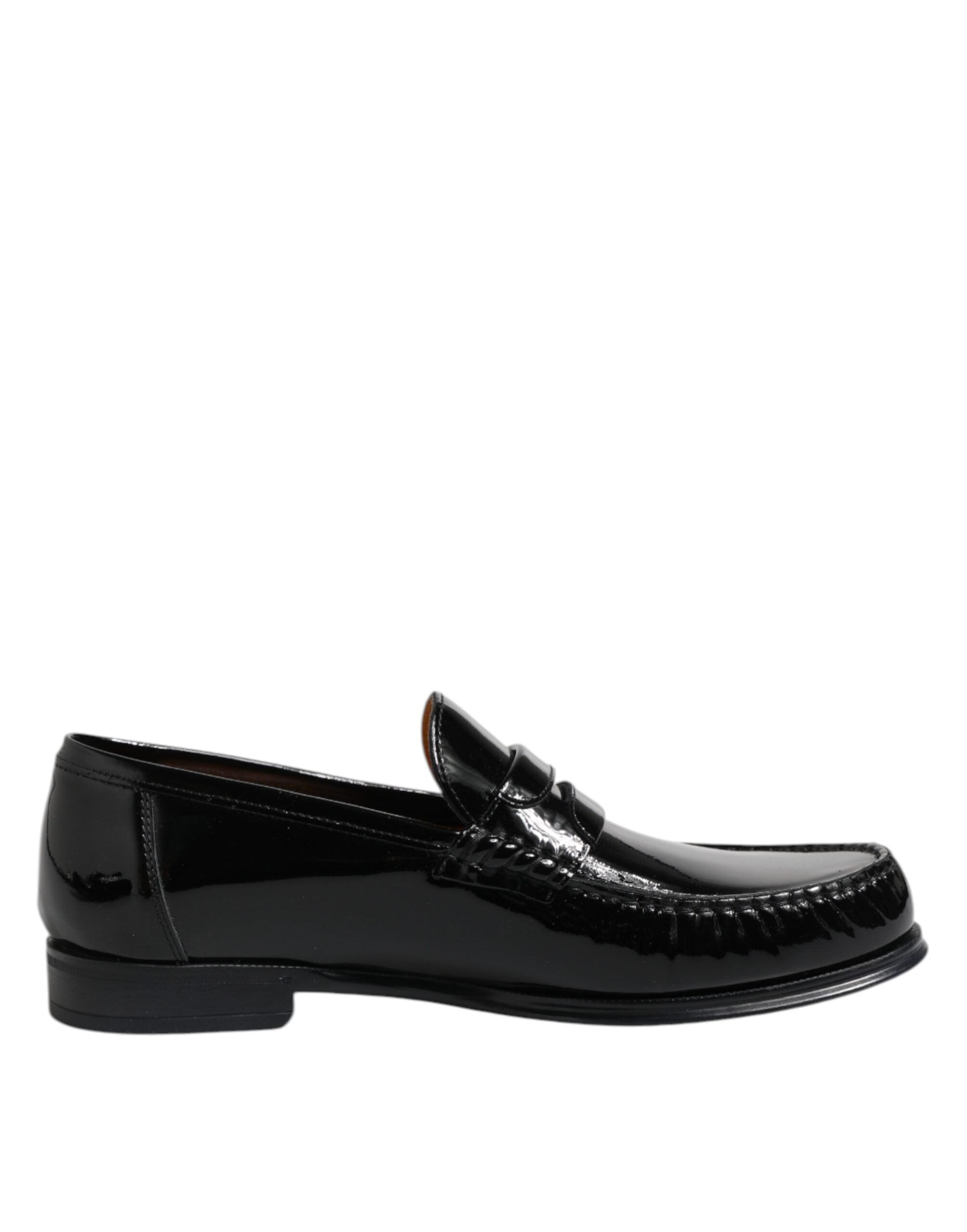 Dolce & Gabbana Black Leather Slip On Loafers Dress Shoes