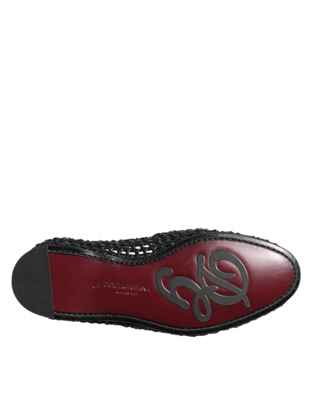 Svarta vävda läder slip-on loafers herrskor