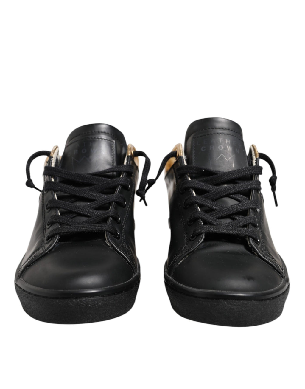 Svarta Guld Snörade Låga Damsneakers