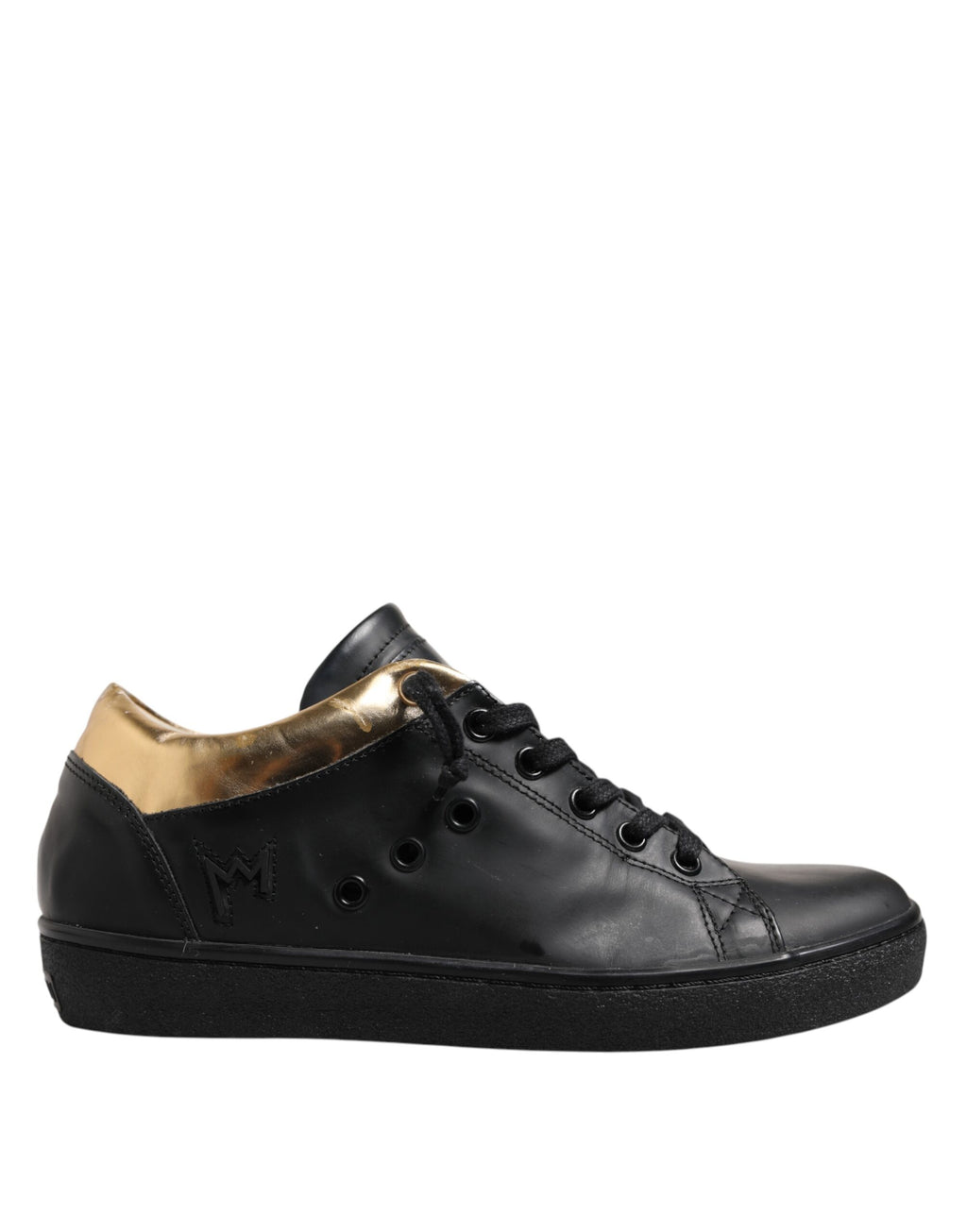 Svarta Guld Snörade Låga Damsneakers