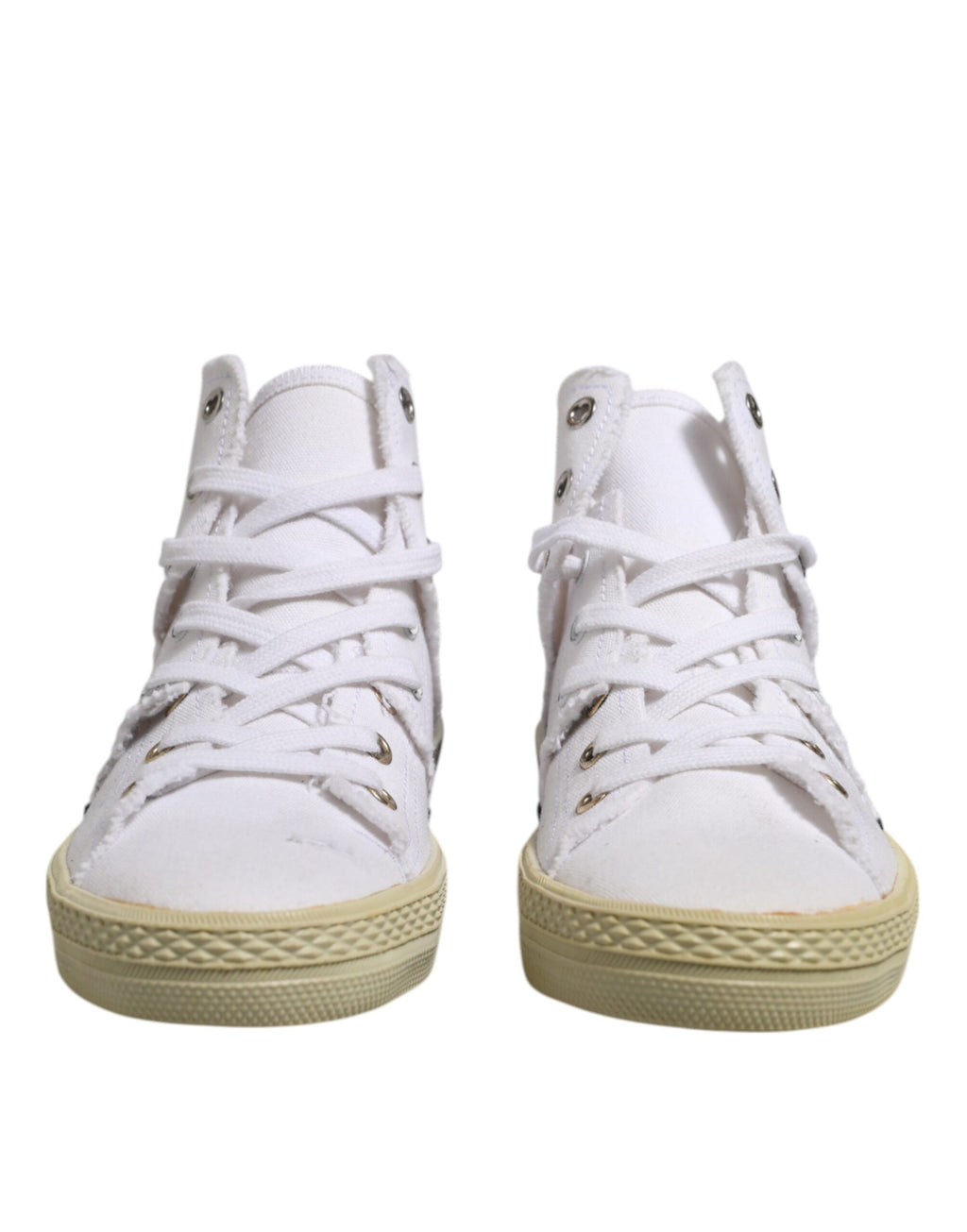 Vita Sneakers Med Snörning Mellanstora Damskor