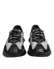 Dolce & Gabbana Black Logo Lace Up Low Top NS1 Sneakers Shoes