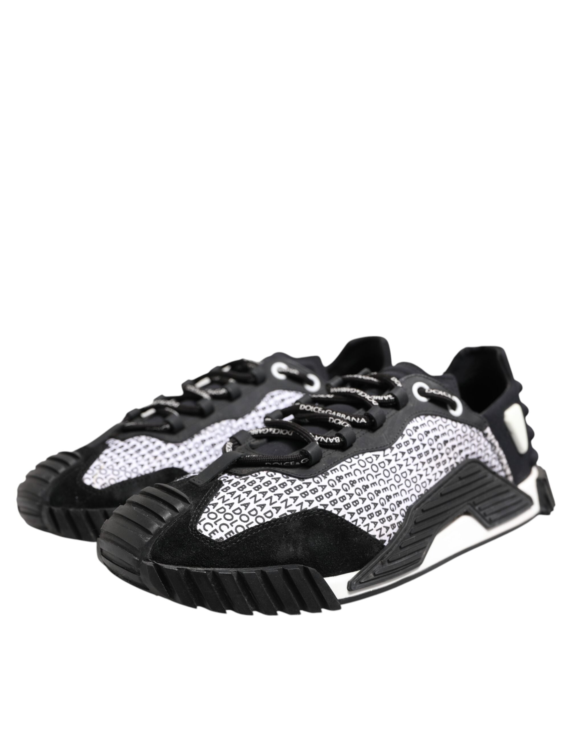 Dolce & Gabbana Black Logo Lace Up Low Top NS1 Sneakers Shoes