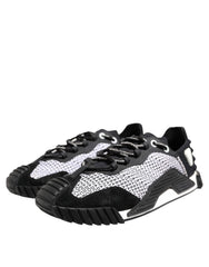 Dolce & Gabbana Black Logo Lace Up Low Top NS1 Sneakers Shoes