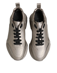 Dolce & Gabbana Silver DAYMASTER Leather Men Sneakers Shoes