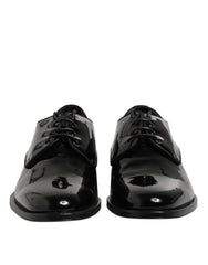 Dolce & Gabbana Black Patent Leather Derby Formal Dress Shoes