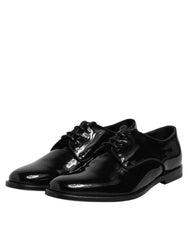 Dolce & Gabbana Black Patent Leather Derby Formal Dress Shoes