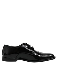 Dolce & Gabbana Black Patent Leather Derby Formal Dress Shoes