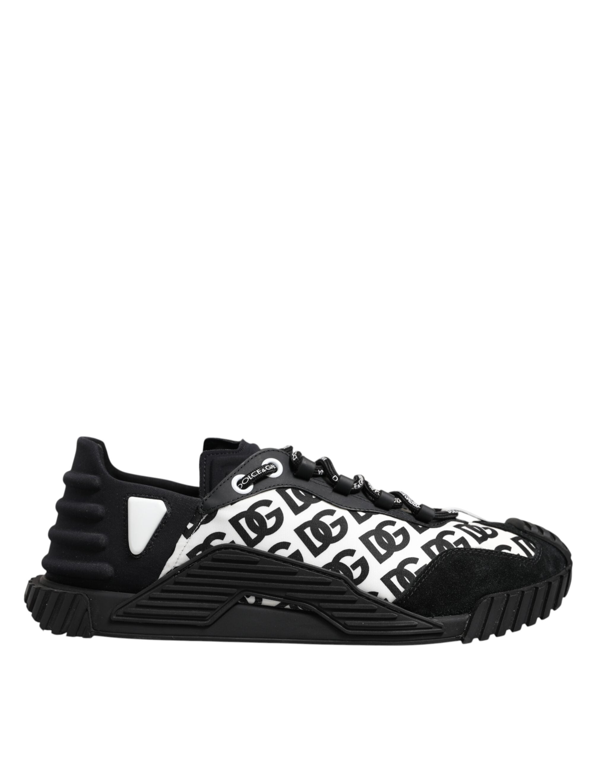 Dolce & Gabbana Black Logo Lace Up Low Top NS1 Sneakers Shoes