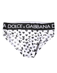 Dolce & Gabbana White Heart Printed Regular Brief Underwear