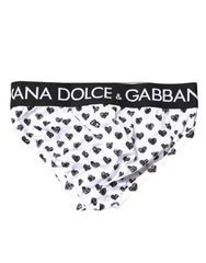 Dolce & Gabbana White Heart Printed Regular Brief Underwear