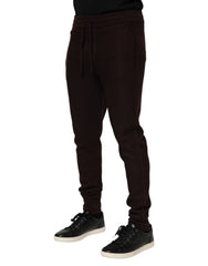 Dolce & Gabbana Brown Cashmere Men Jogger Sweatpants Pants