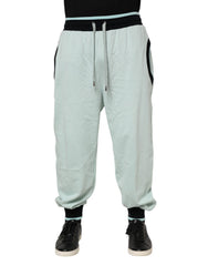 Dolce & Gabbana Light Green Cotton Men Jogger Sweatpants Pants