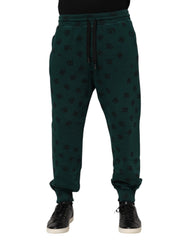 Dolce & Gabbana Green Logo Print Jogger Men Sweatpants Pants