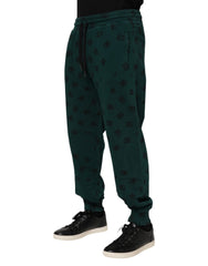 Dolce & Gabbana Green Logo Print Jogger Men Sweatpants Pants