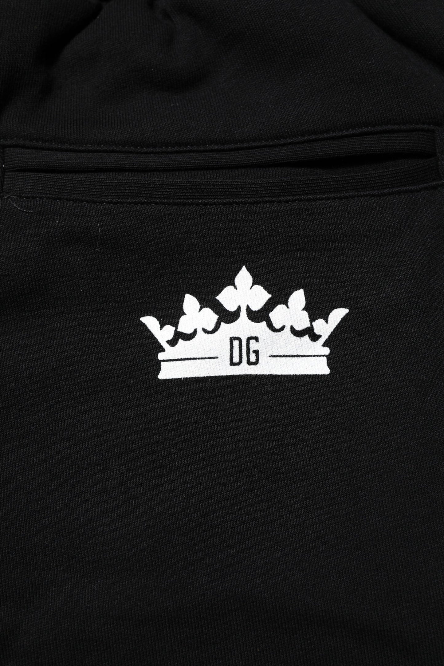 Dolce &amp; Gabbana Svarta Bomulls Crown Jogger Träningsbyxor