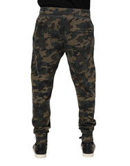 Dolce & Gabbana Brown Camouflage Cotton Men Jogger Pants