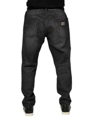 Dolce & Gabbana Gray Washed Cotton Loose Denim Jeans