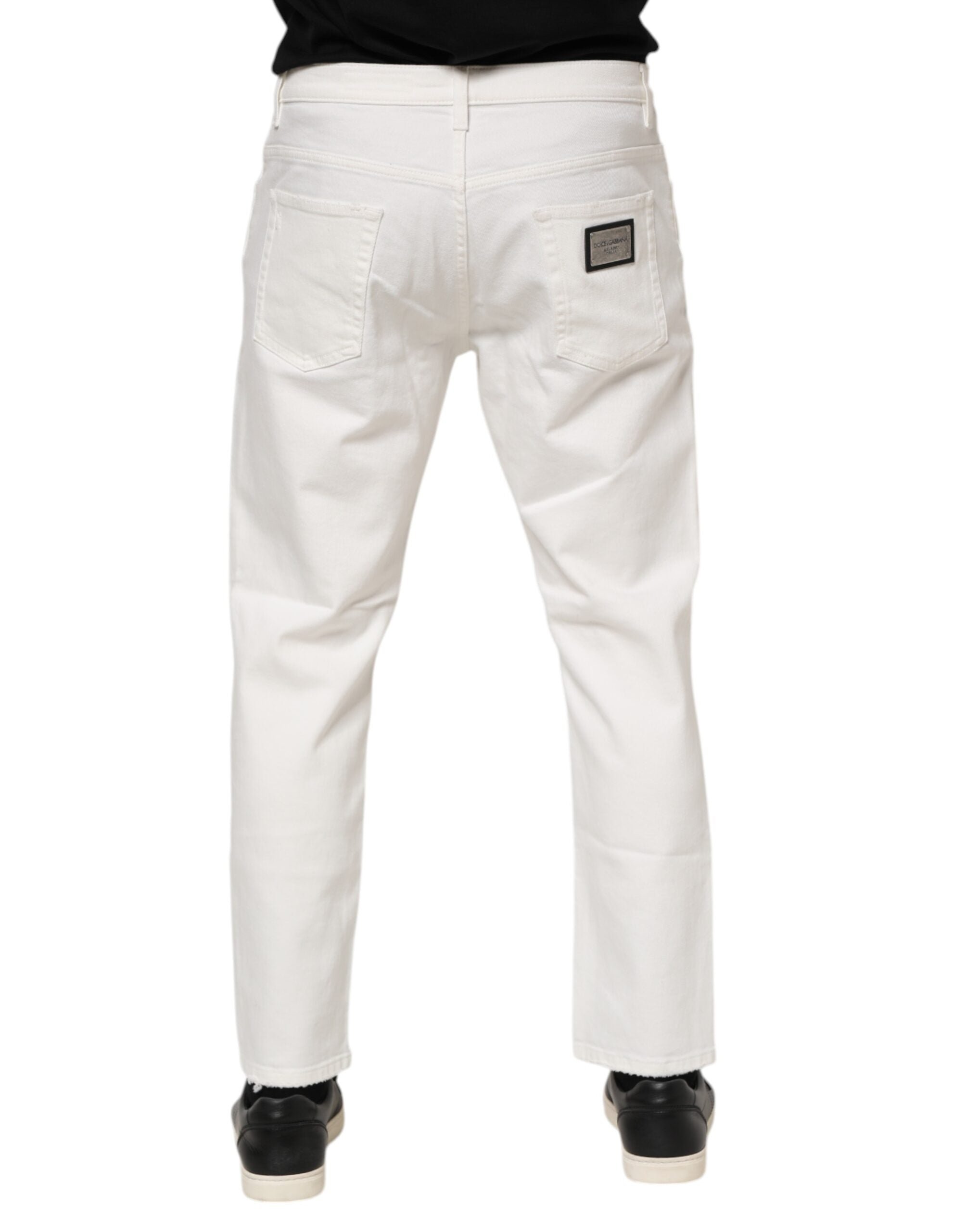Dolce & Gabbana White Cotton Loose Men Denim Jeans