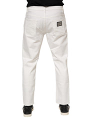 Dolce & Gabbana White Cotton Loose Men Denim Jeans