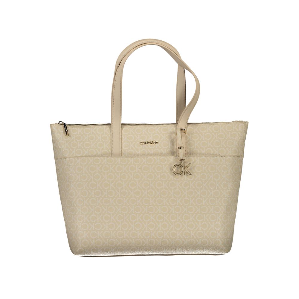 Beige viskos damtröja